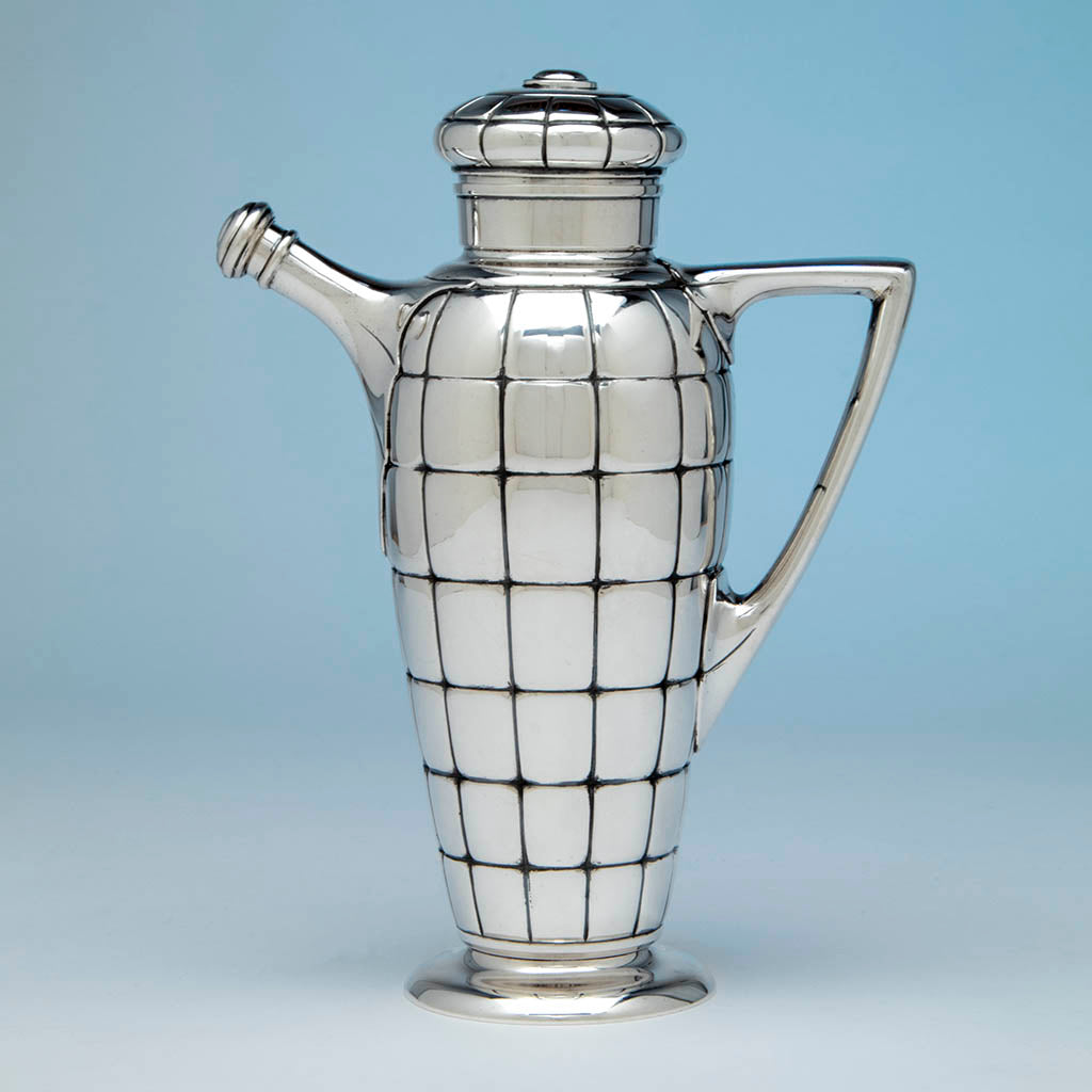 Gorham Art Deco Sterling Silver Cocktail Shaker, Providence, RI, 1928