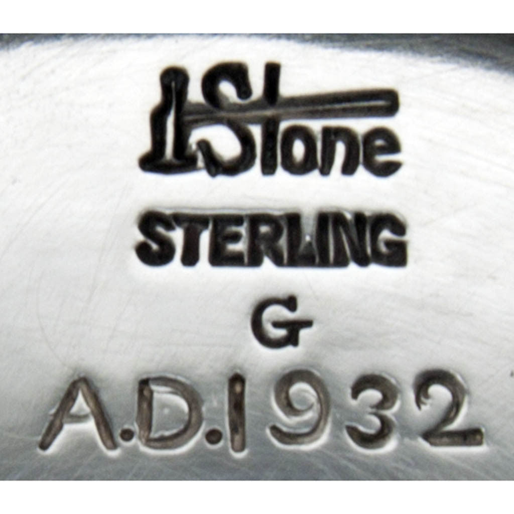 Marks on Arthur Stone Sterling Silver Creamer and Covered Sugar Bowl, Gardner, MA, 1932, bearing the arms of George Dudley Seymour