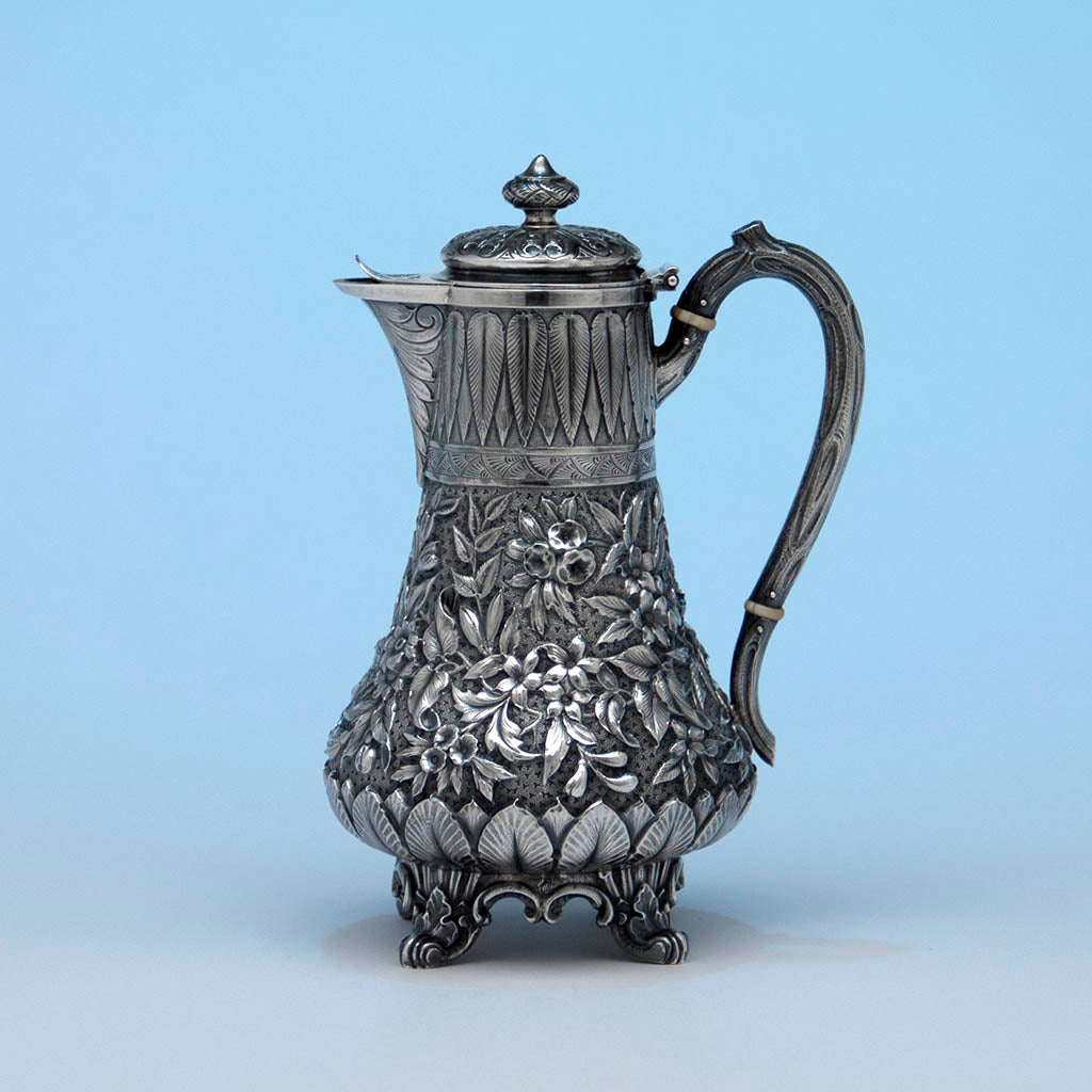 Peter Krider Antique Sterling Hot Milk Jug, Philadelphia, PA, 1878-94