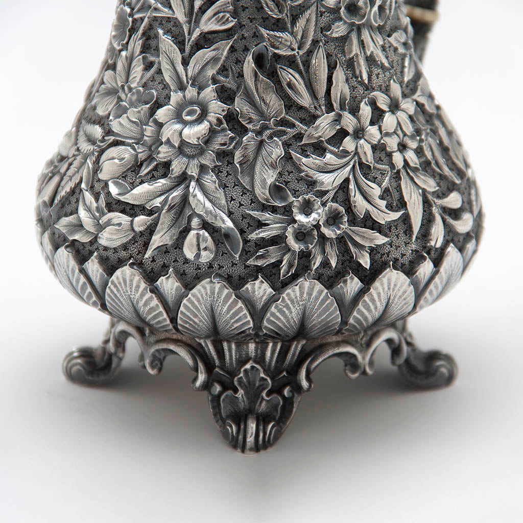  Base of Peter Krider Antique Sterling Hot Milk Jug, Philadelphia, PA, 1878-94