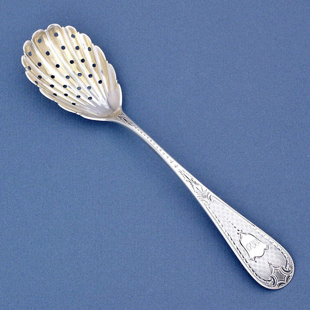 Peter Krider Coin Silver Pierced Spoon, Philadelphia, c. 1860