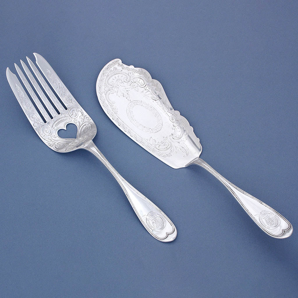 Shreve, Stanwood &amp; Co Sterling Fish Serving Set, c. 1860s