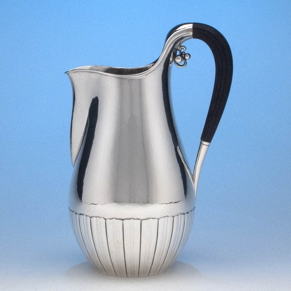Georg Jensen 'Cosmos' Pattern Sterling Silver Pitcher, c. 1950's