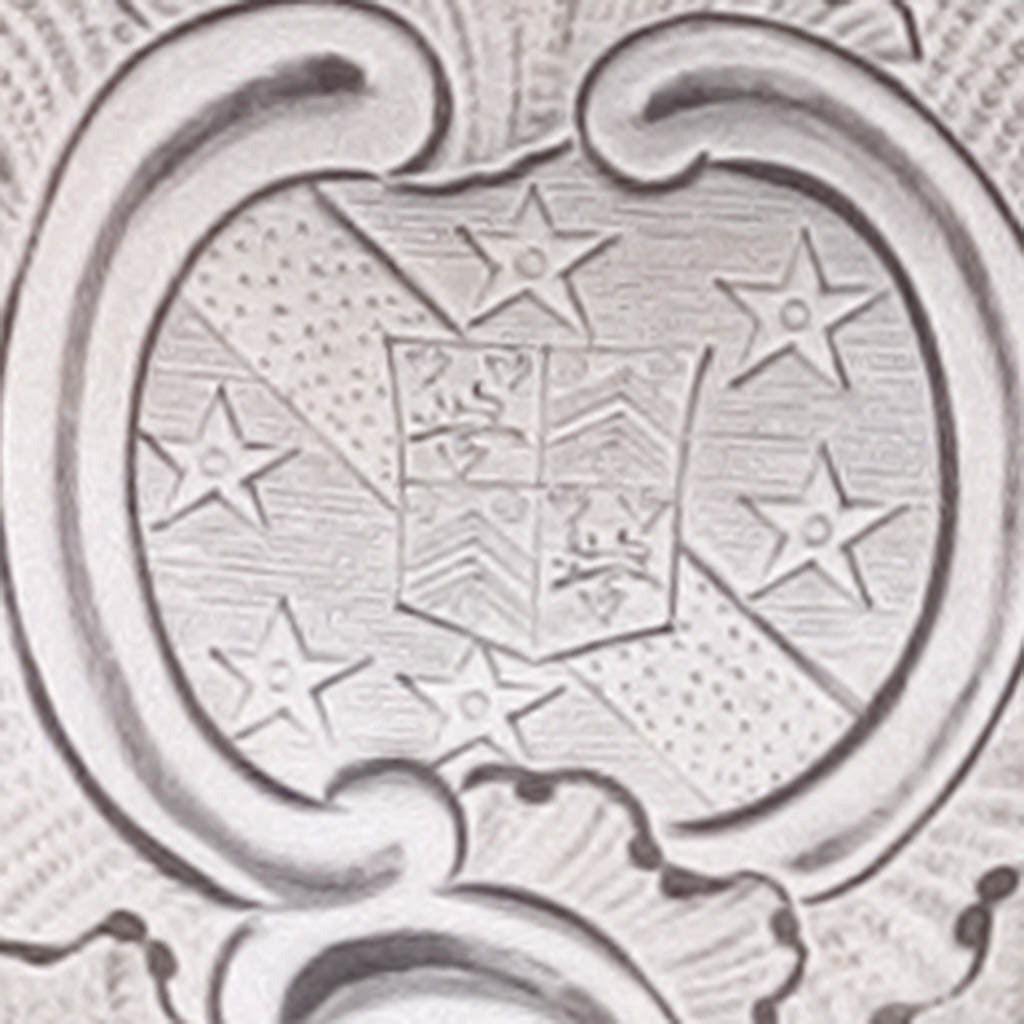 Armorial on Peter Taylor - The Breton Family George II Sterling Silver English Rococo Two Handled Cup and Cover, London, 1741/42, bearing the arms of Breton for Eliab Breton of Norton Hall, Norton, Northamptonshire and Forty Hall, Enfield, Middlesex