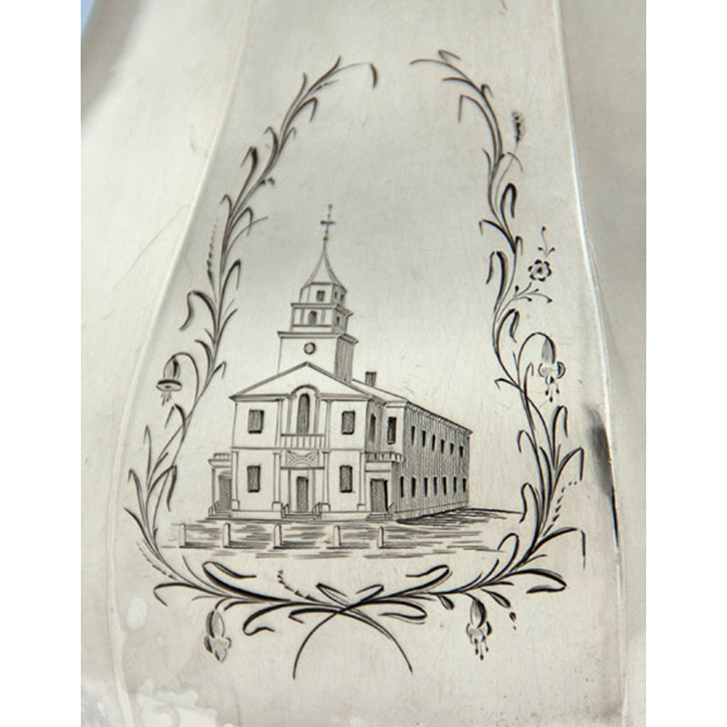 Engraving on Obadiah Rich &amp; Benjamin Franklin Willard Rare Antique Sterling Silver Coffee Pot, 1846-47