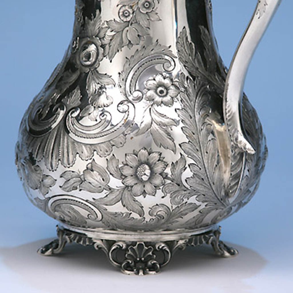 Detail of Wood &amp; Hughes - The Pamela and Arthur Hopkins Coin Silver Covered Ewer, Retailed by James Conning, Mobile, Alabama, 1845-52
