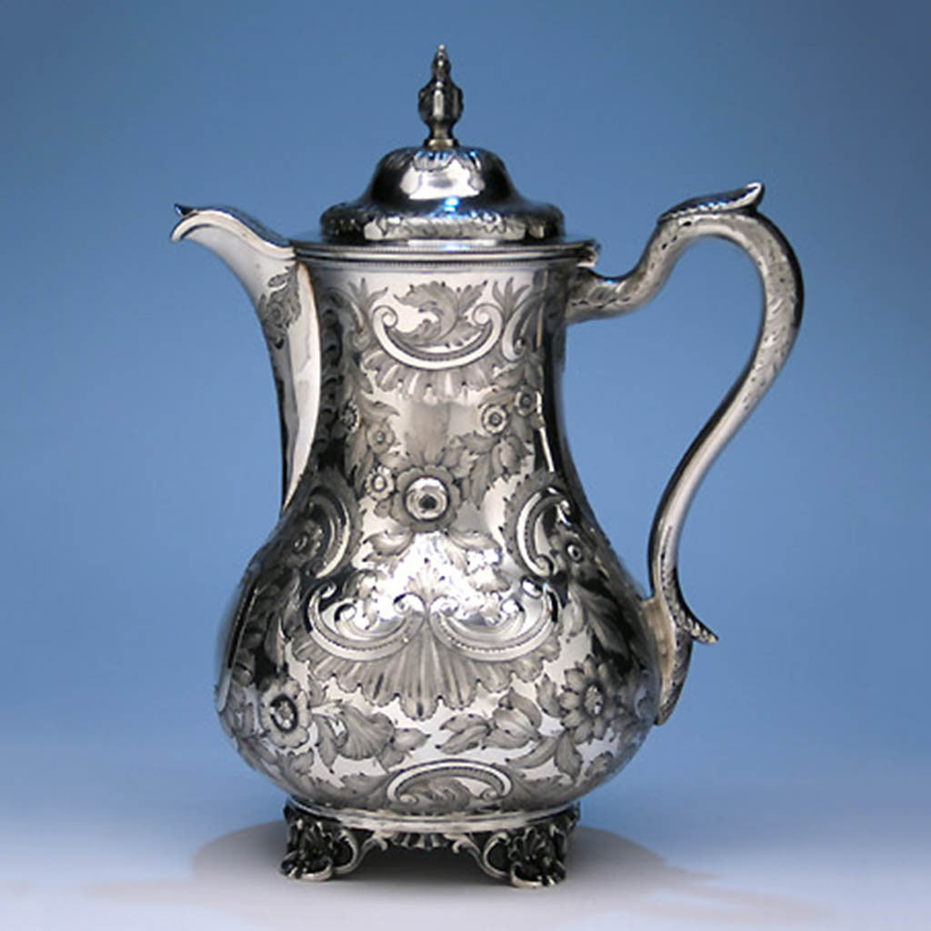 Wood & Hughes - The Pamela and Arthur Hopkins Coin Silver Covered Ewer, Retailed by James Conning, Mobile, Alabama, 1845-52