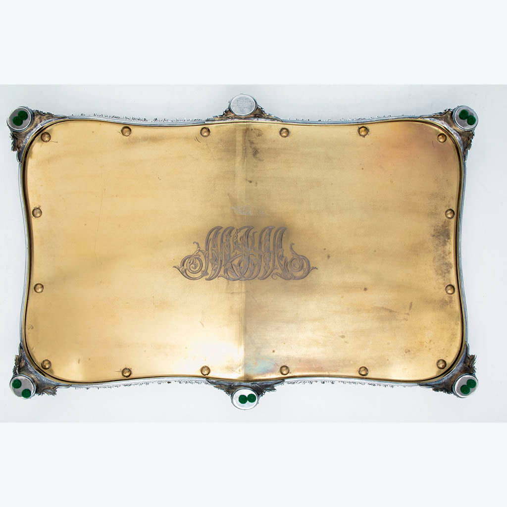 Underside of Tiffany and Co Mary Jane Morgan Chrysanthemum Sterling Plateau, NYC, NY, c. 1879