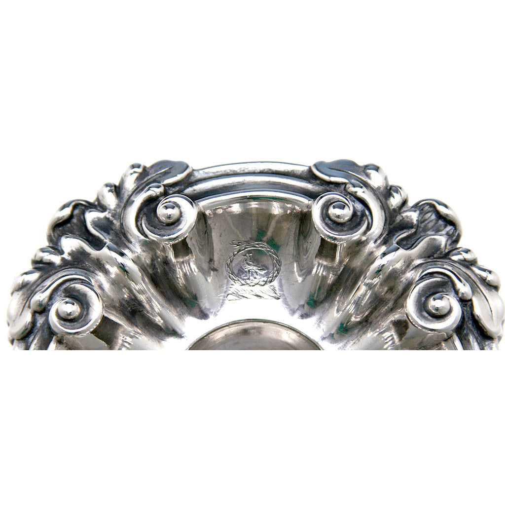 Crest and Bobeche for Kirkby, Waterhouse &amp; Co Pair of English Sterling Silver Candlesticks, Sheffield - 1814/15