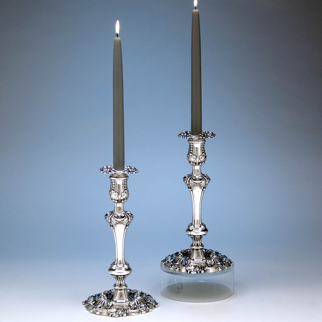 Kirkby, Waterhouse & Co Pair of English Sterling Silver Candlesticks, Sheffield - 1814/15