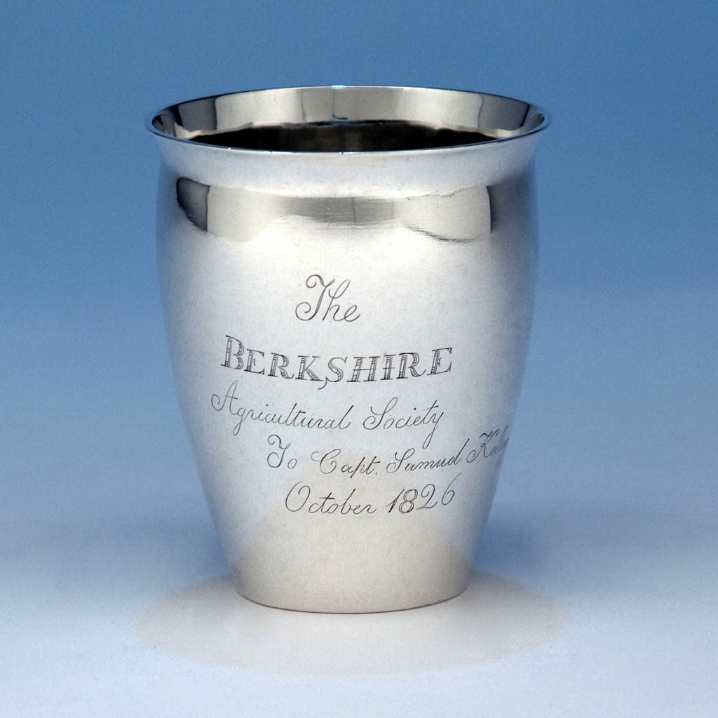 Butler Bement - The Samuel Kellogg Presentation Beaker from the Berkshire Agricultural Society, made, Pittsfield, MA, 1826