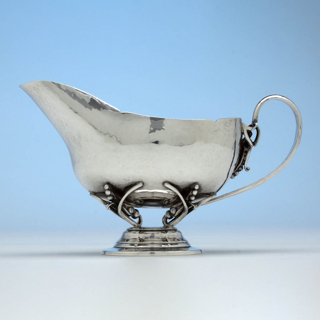 Without stand Detail of William G. DeMatteo Sterling Silver Gravy Boat, Bergenfield, NJ, c. 1950