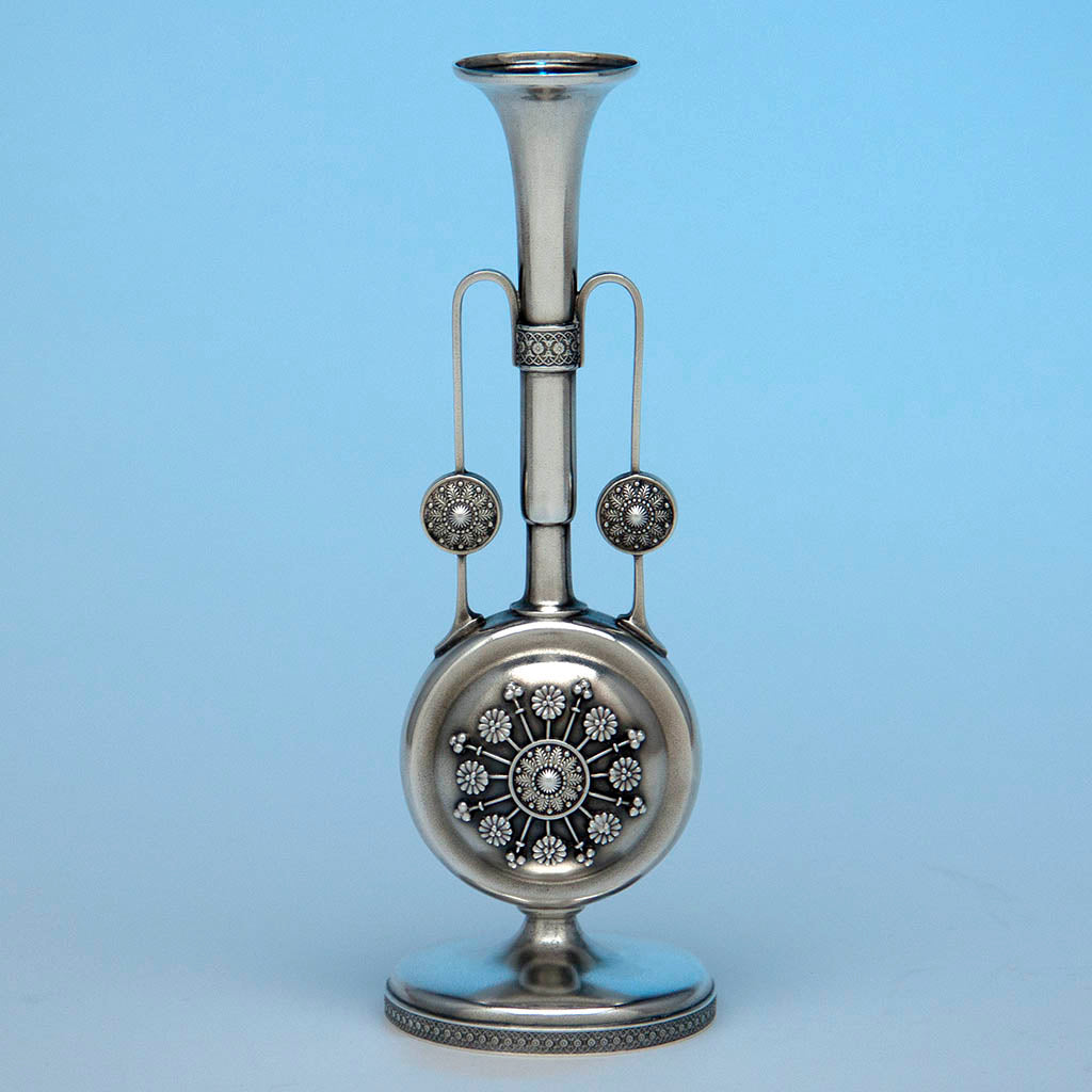 Tiffany &amp; Co Antique Sterling Silver Aesthetic Movement Bud Vase, New York, 1872-75