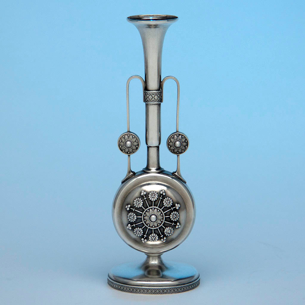 Tiffany & Co Antique Sterling Silver Aesthetic Movement Bud Vase, New York, 1872-75