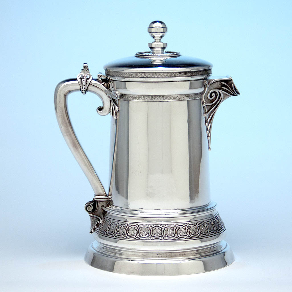 Tiffany & Co Antique Sterling Silver Covered Pitcher by Edward C. Moore, New York, c. 1865