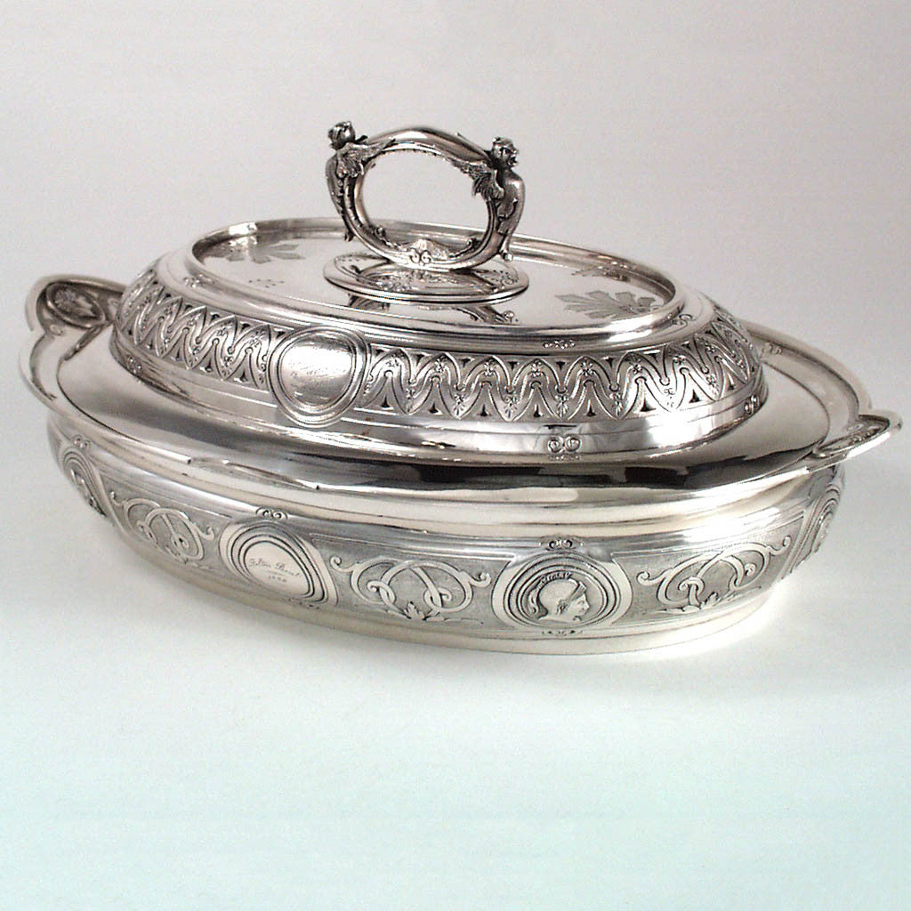 George Sharp for Bailey & Co. - The Samuel M. Felton 'Medallion' Sterling Entree Server, c. 1865