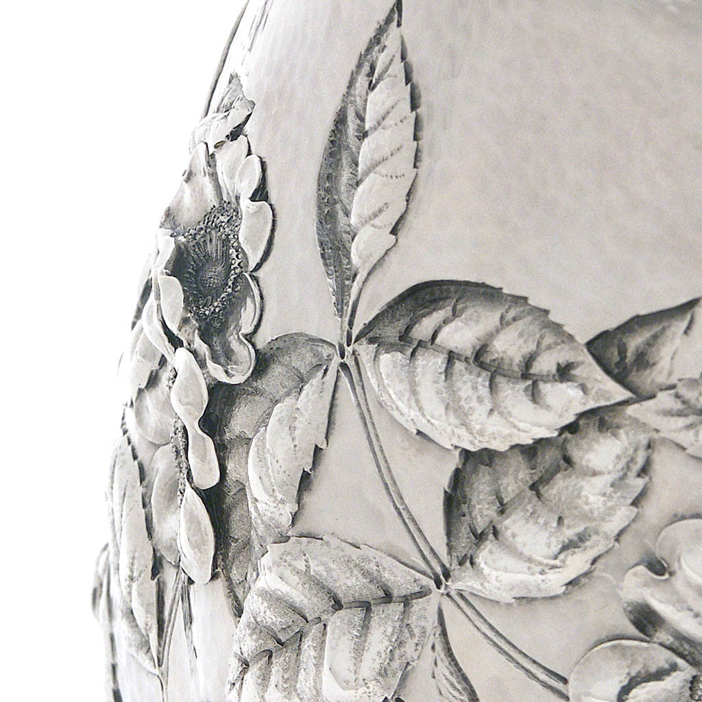 Detail b of Dominick &amp; Haff Sterling Intaglio Chased Aesthetic Movement Presentation Water Pitcher, c. 1883