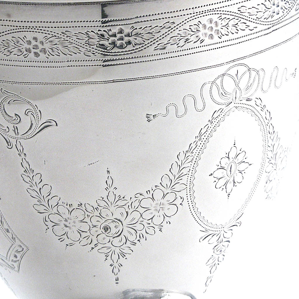 Engraving on Peter &amp; Ann Bateman English Sterling Jug, London, c.1796/97