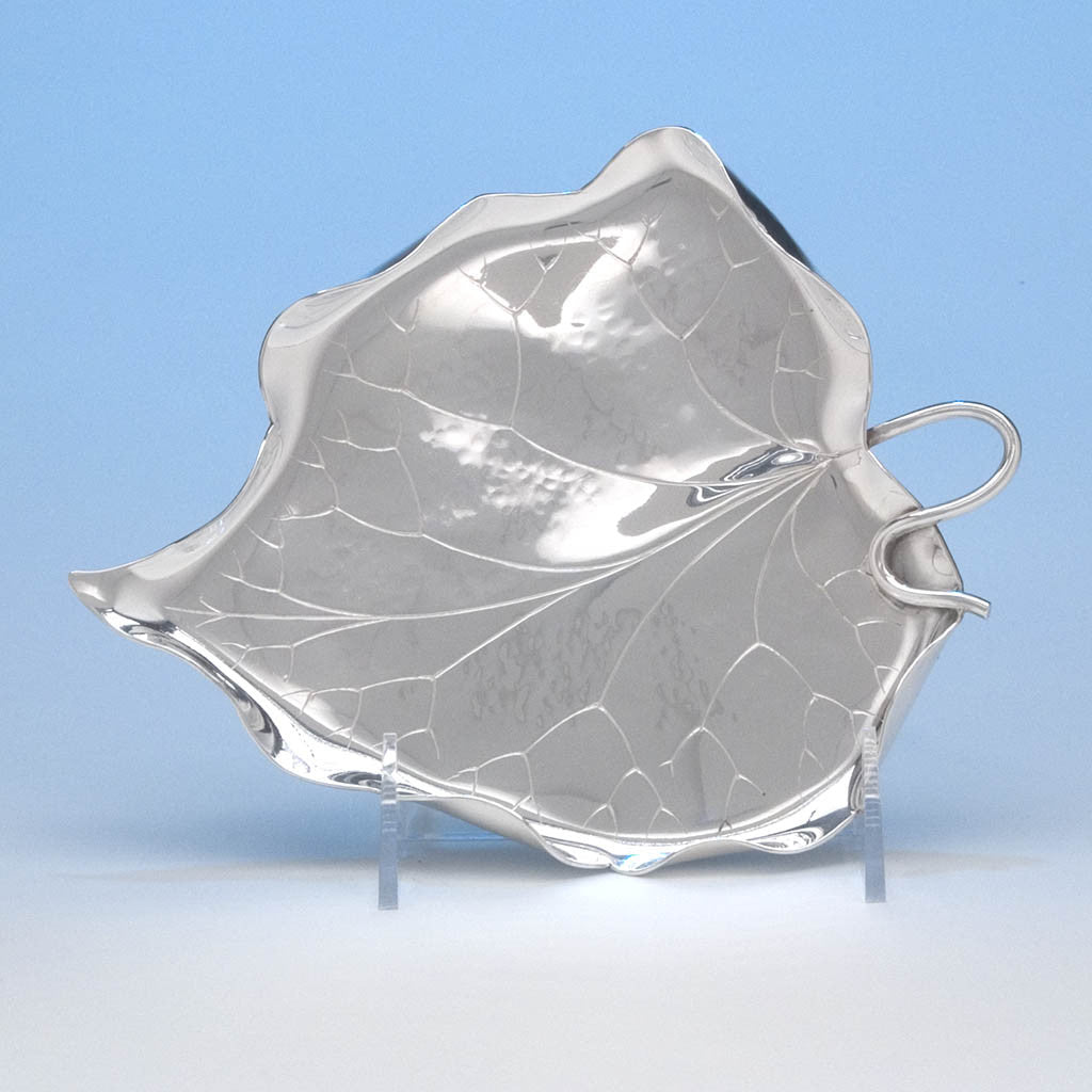 Marie Zimmermann (attributed) Sterling Silver Arts & Crafts Naturalistic Leaf Dishes - 3, c. 1920-40