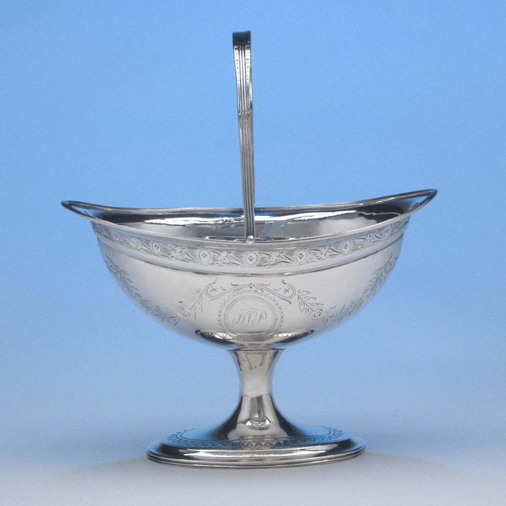 George West Irish Silver Sugar Basket, Dublin, c. 1799