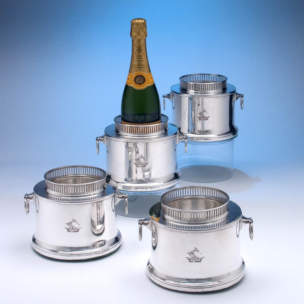 Antique Sheffield Plate Wine Coolers, Set of 4, c. 1780-1800