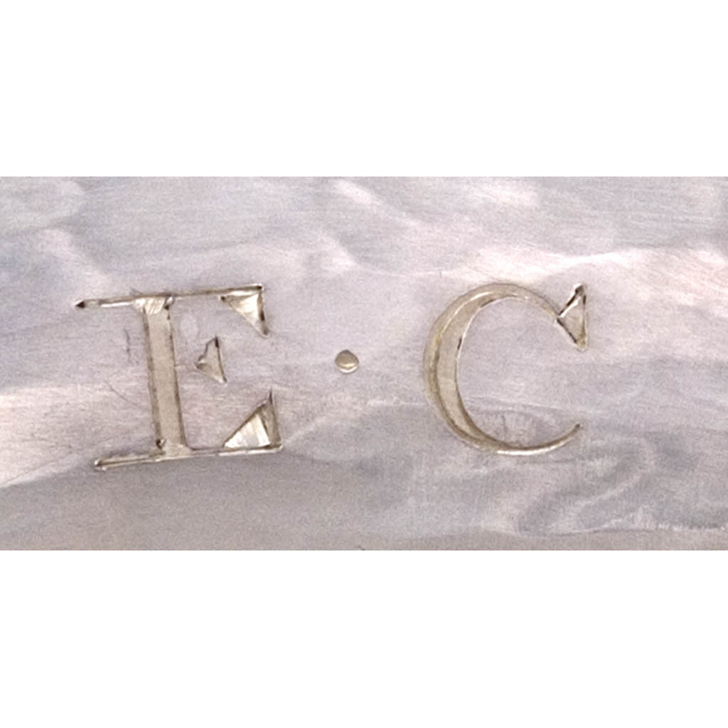 Monogram on Joel F. Hewes Sterling Silver Covered Compote, Titusville, PA, c. 1927, probably exhibited at the Boston Society of Arts &amp; Crafts 1927 Tricennial Exhibition