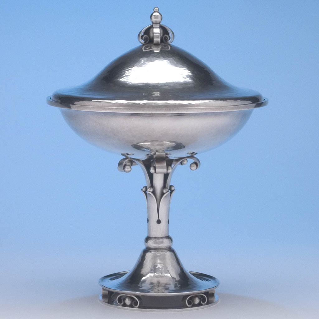 Joel F. Hewes Sterling Silver Covered Compote, Titusville, PA, c. 1927, probably exhibited at the Boston Society of Arts &amp; Crafts 1927 Tricennial Exhibition
