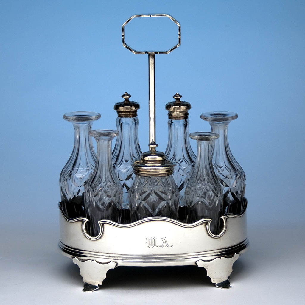 Obadiah Rich Coin Silver Cruet Set, Boston, MA, c. 1840&#39;s