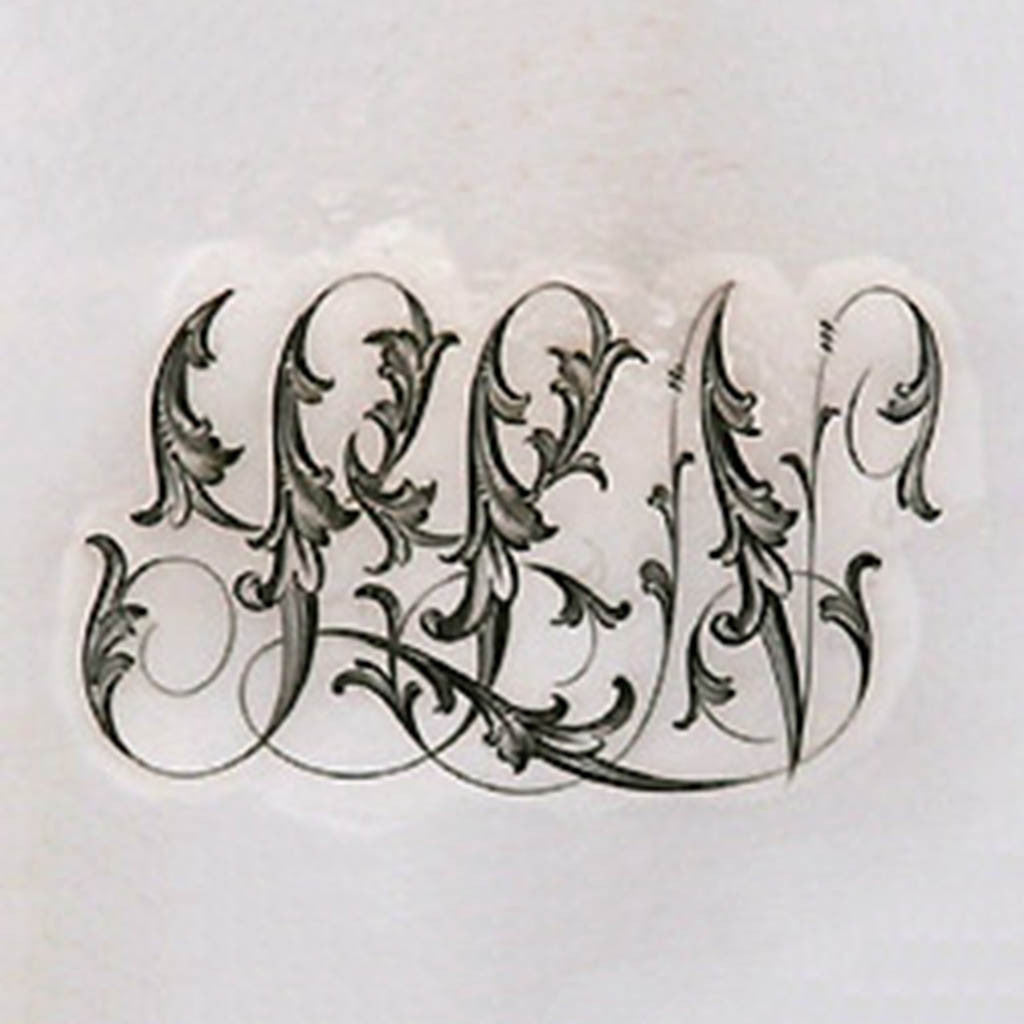 Monogram on Whiting Persian Design Sterling Silver Centerpiece Bowl, c. 1880&#39;s
