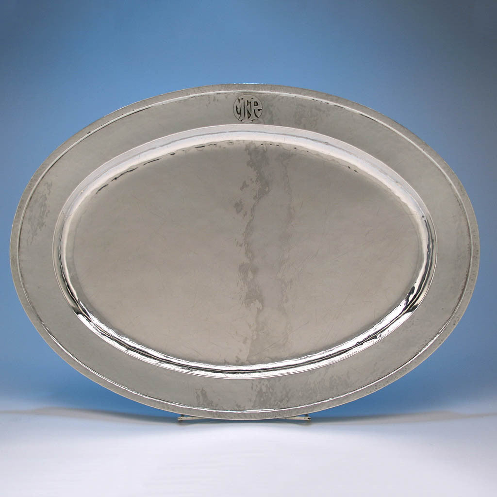 Robert Sturm Hand Wrought Sterling Silver Platter, Cincinnati, OH, Early 20th century