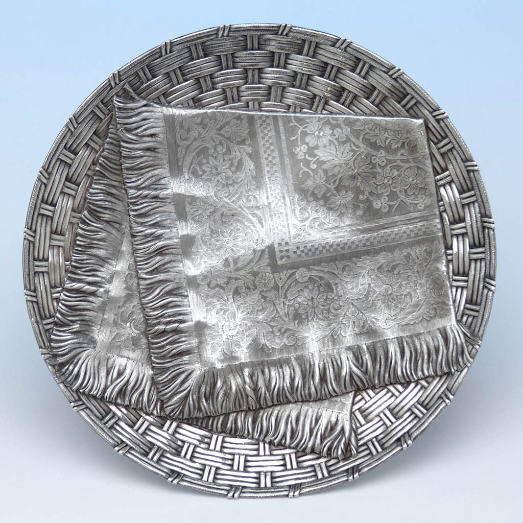 Kennard &amp; Jenks Antique Sterling Silver Trompe l&#39;oeil Dish, Boston, c. 1876-80