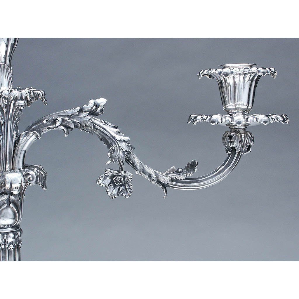 Branch on Mortimer &amp; Hunt, successors to Paul Storr, Extremely Fine English Sterling Four Light Candelabrum, London, 1840/41