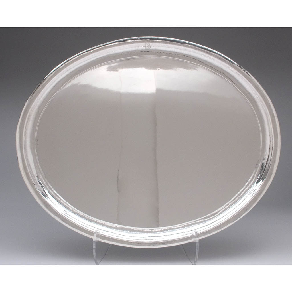 Tray of Bachruch Antal Hungarian 900 Silver Art-Deco 7-piece Coffee Service with Tray, Pest c. 1920&#39;s