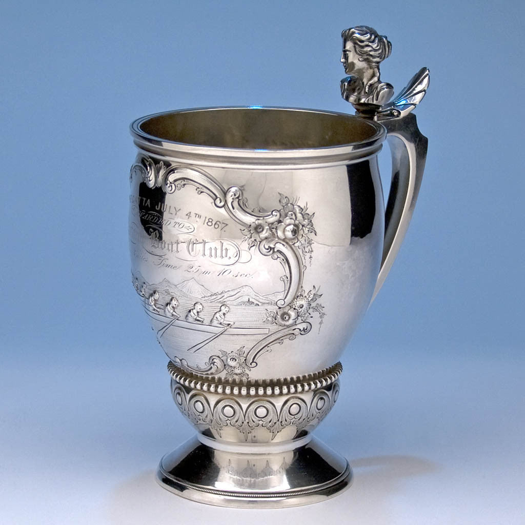 Wood & Hughes Coin Silver Rowing Trophy, 1867  