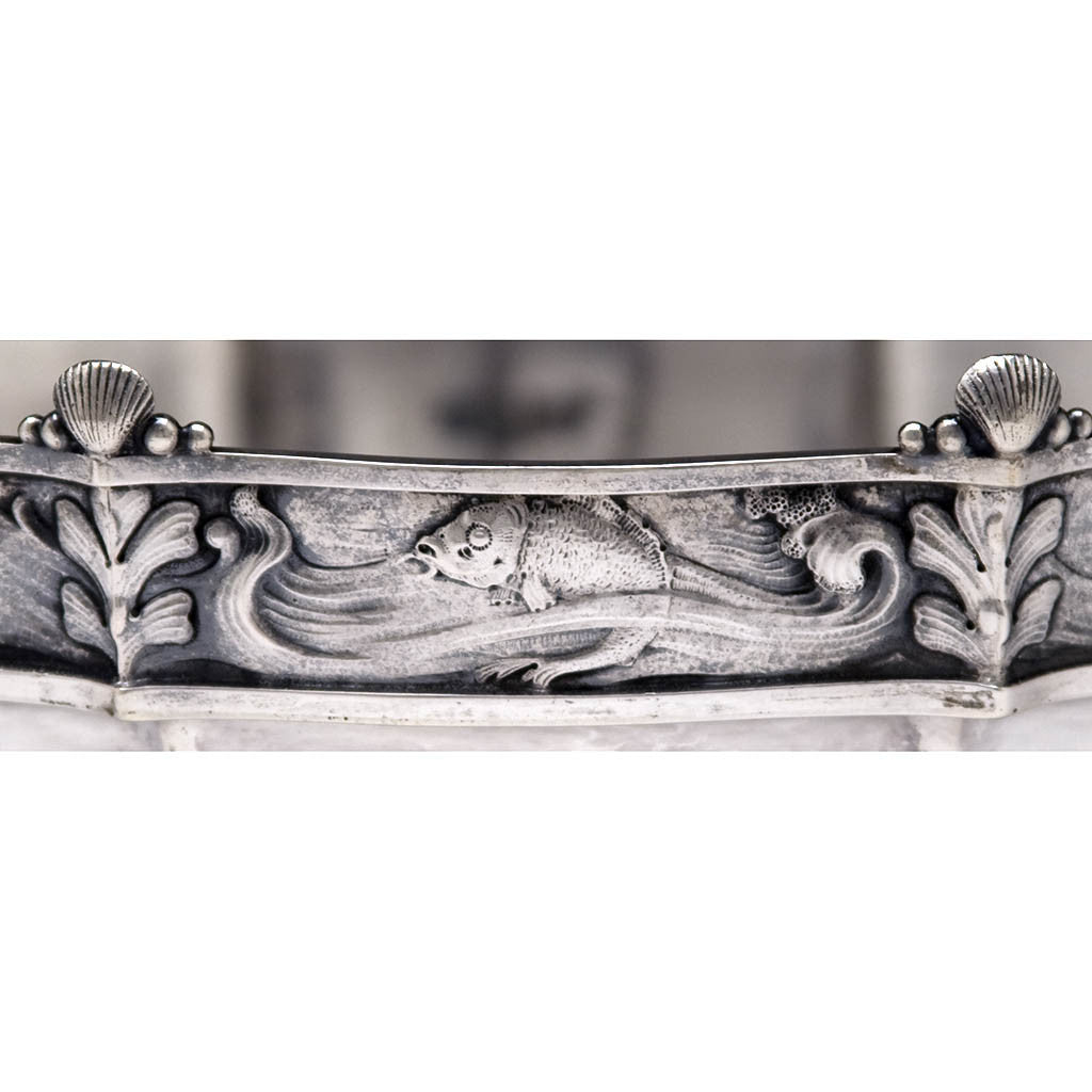 Fish on Dragsted Arts &amp; Crafts Figural Centerpiece or Punch Bowl, Copenhagen, 1919