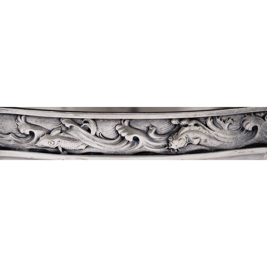 Decorative band on Dragsted Arts &amp; Crafts Figural Centerpiece or Punch Bowl, Copenhagen, 1919