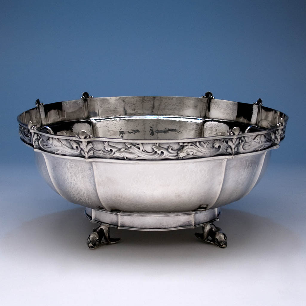 Dragsted Arts & Crafts Figural Centerpiece or Punch Bowl, Copenhagen, 1919