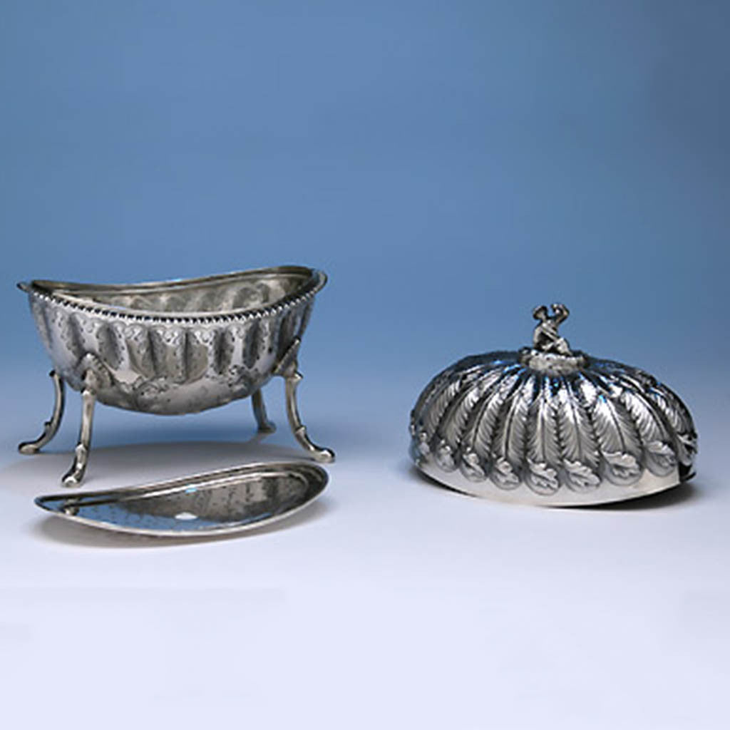 Parts to Jones, Ball &amp; Poor (retailer) Coin Silver Butter Dish, c. 1845-50