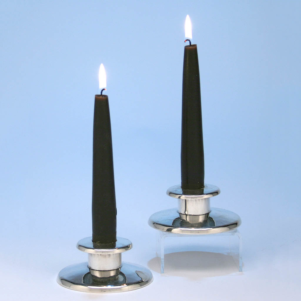 Franklin Porter Arts & Crafts Sterling Silver Candle Holders, Danvers, MA, 1925-35