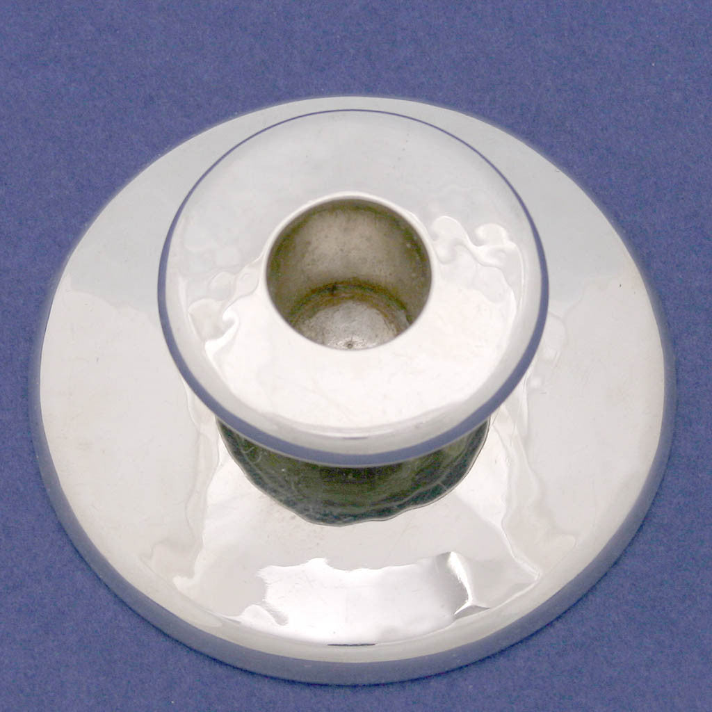 Top view of Franklin Porter Arts &amp; Crafts Sterling Silver Candle Holders, Danvers, MA, 1925-35