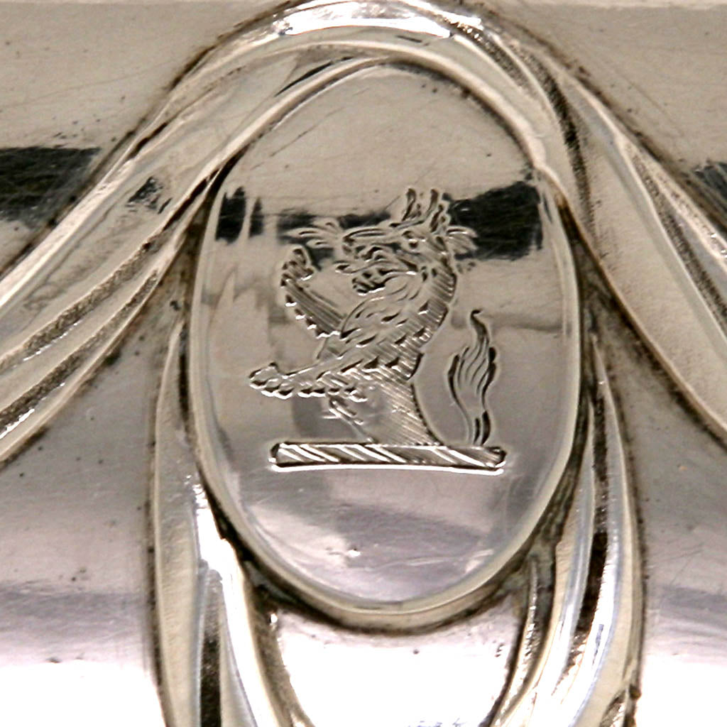 Crest on the English Sterling Silver Neo-Classical Candlesticks, John Carter, London, 1773/74