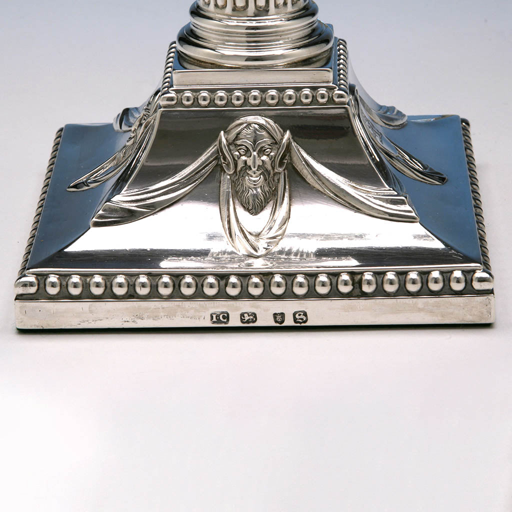  Base of the English Sterling Silver Neo-Classical Candlesticks, John Carter, London, 1773/74