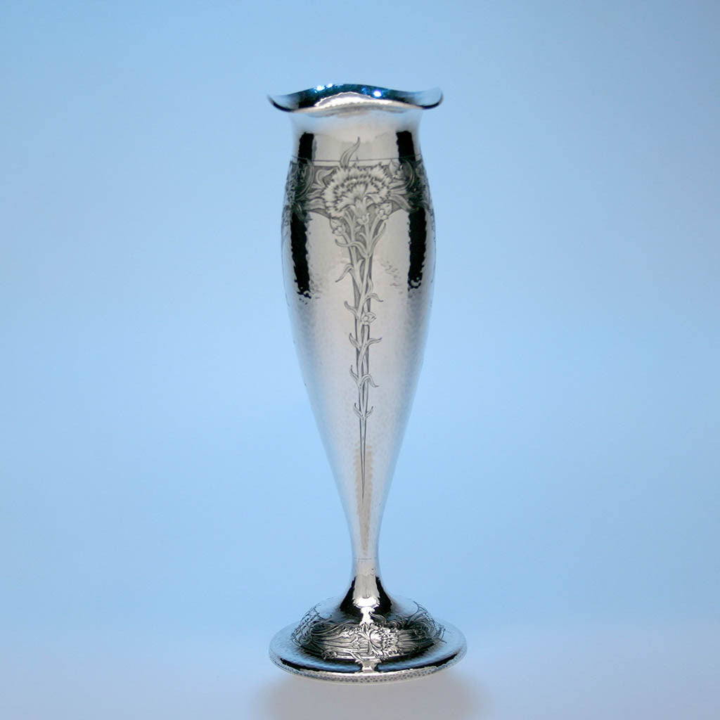 Marcus &amp; Co. Sterling Silver Hammered Vase, New York, c. 1900