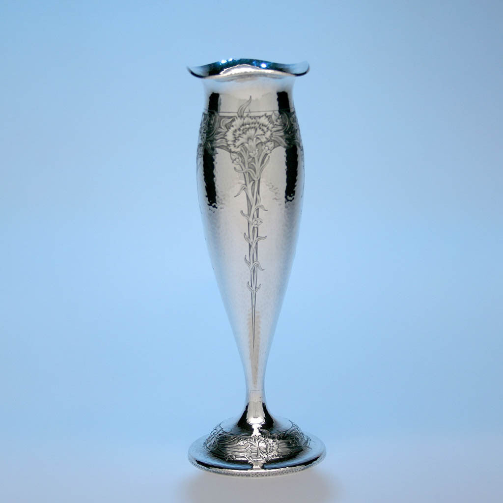 Marcus & Co. Sterling Silver Hammered Vase, New York, c. 1900