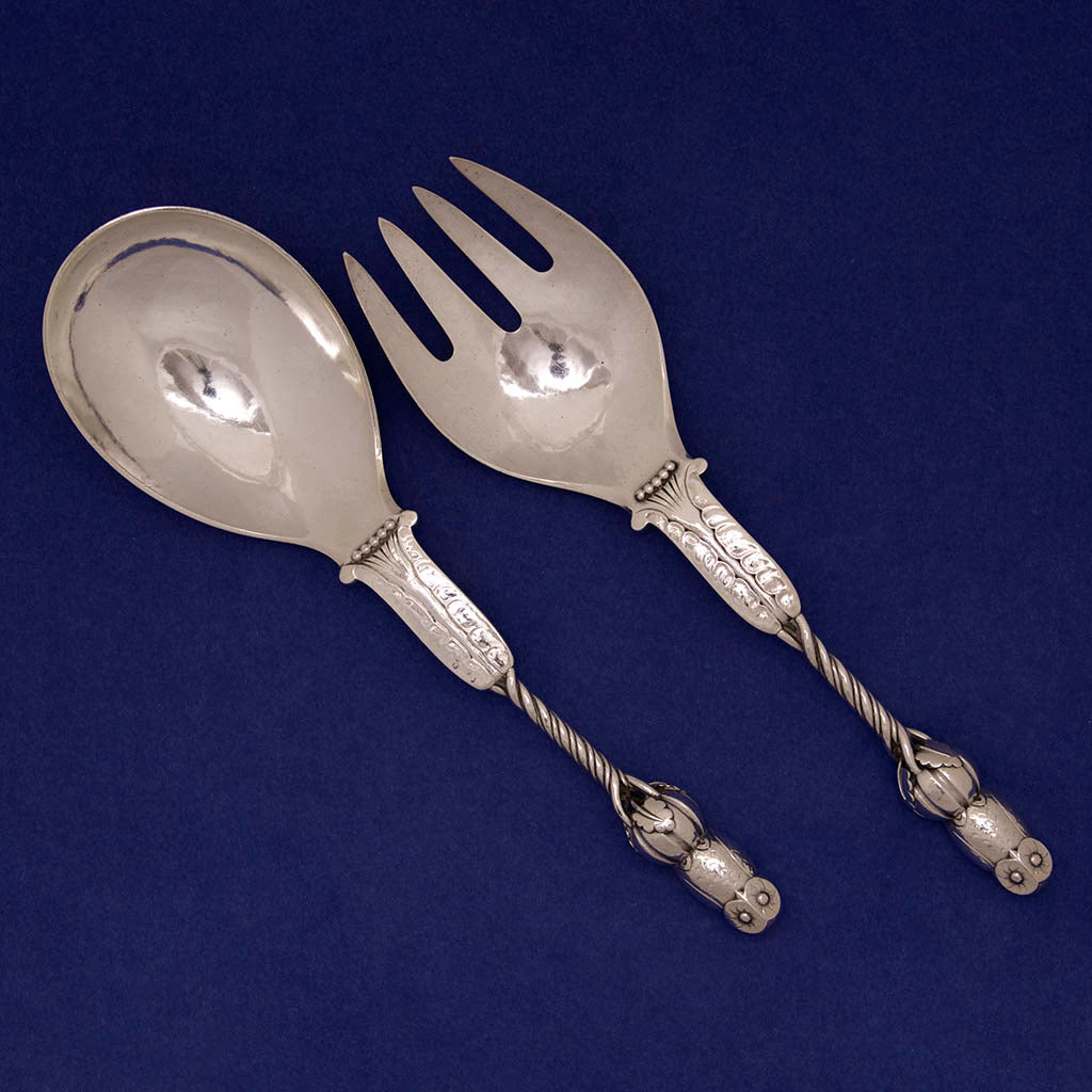 Georg Jensen Sterling Silver "Owl" Serving Set, Copenhagen,  1919-27