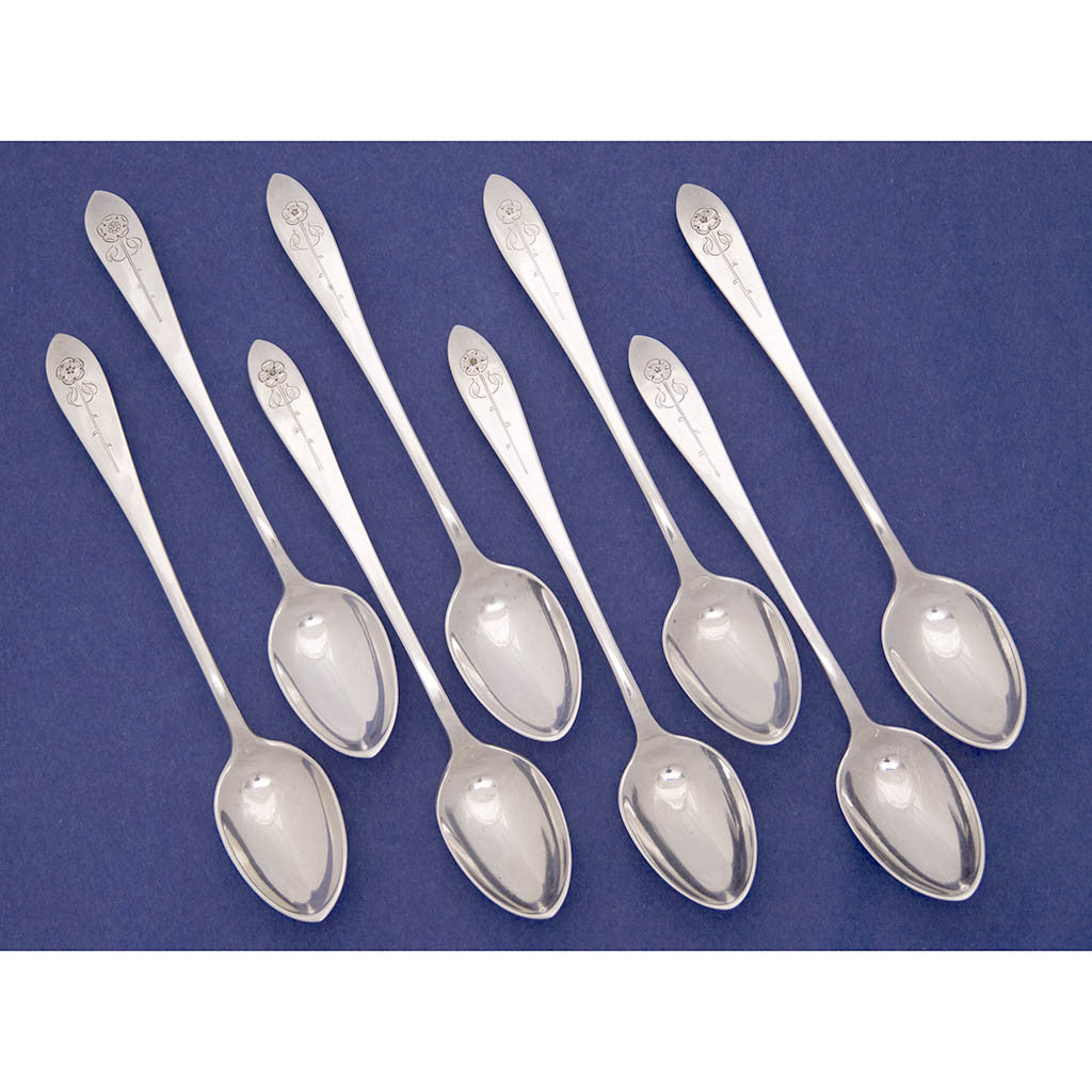 Arthur Stone Sterling Silver Decorated Spoons, Gardner, MA, 1909