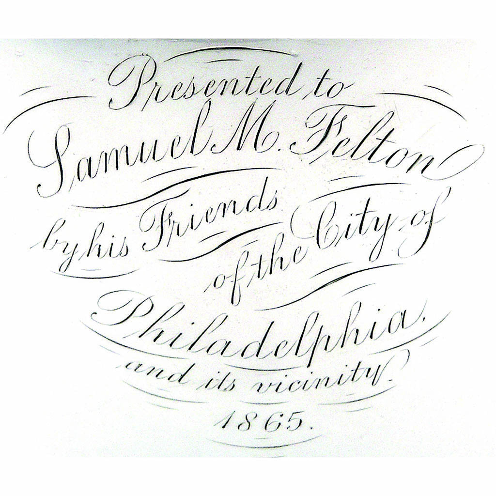 The Samuel M. Felton &#39;Medallion&#39; Coin Silver Water Pitcher with Figural Handle, Gorham &amp; Co., c. 1865