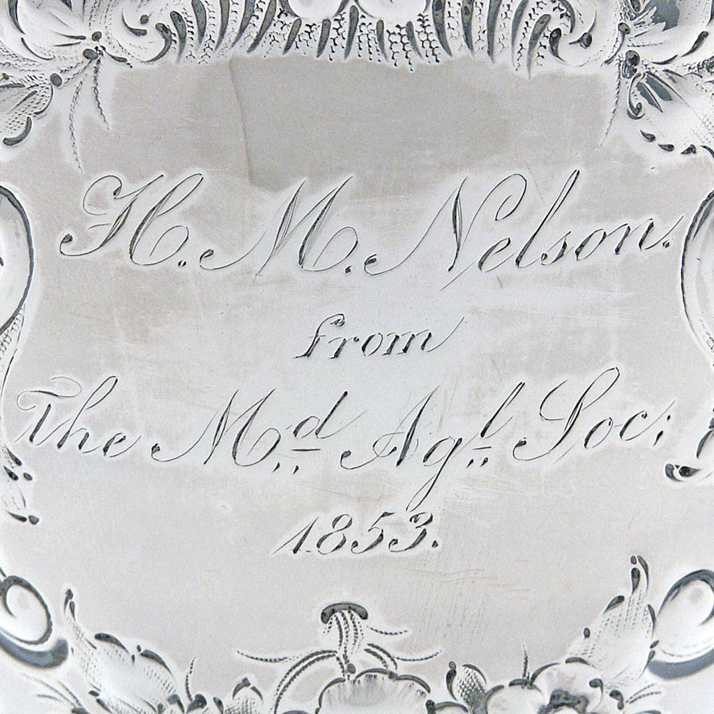 MD inscribed William Gale &amp; Son Pair of American Coin Silver Presentation Goblets, New York, c. 1852, of Southern Interest