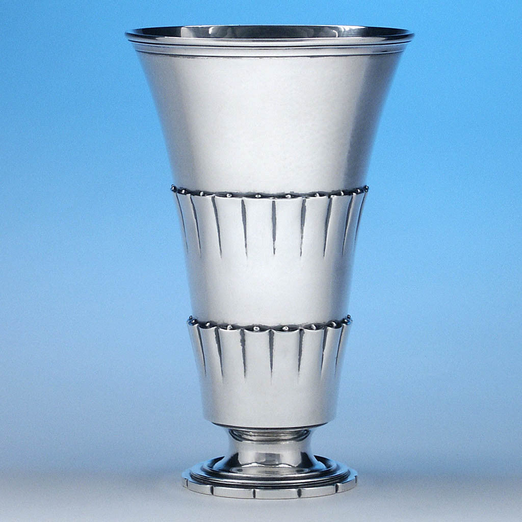 Georg Jensen Extremely Rare Sterling Vase, Copenhagen, c. 1920