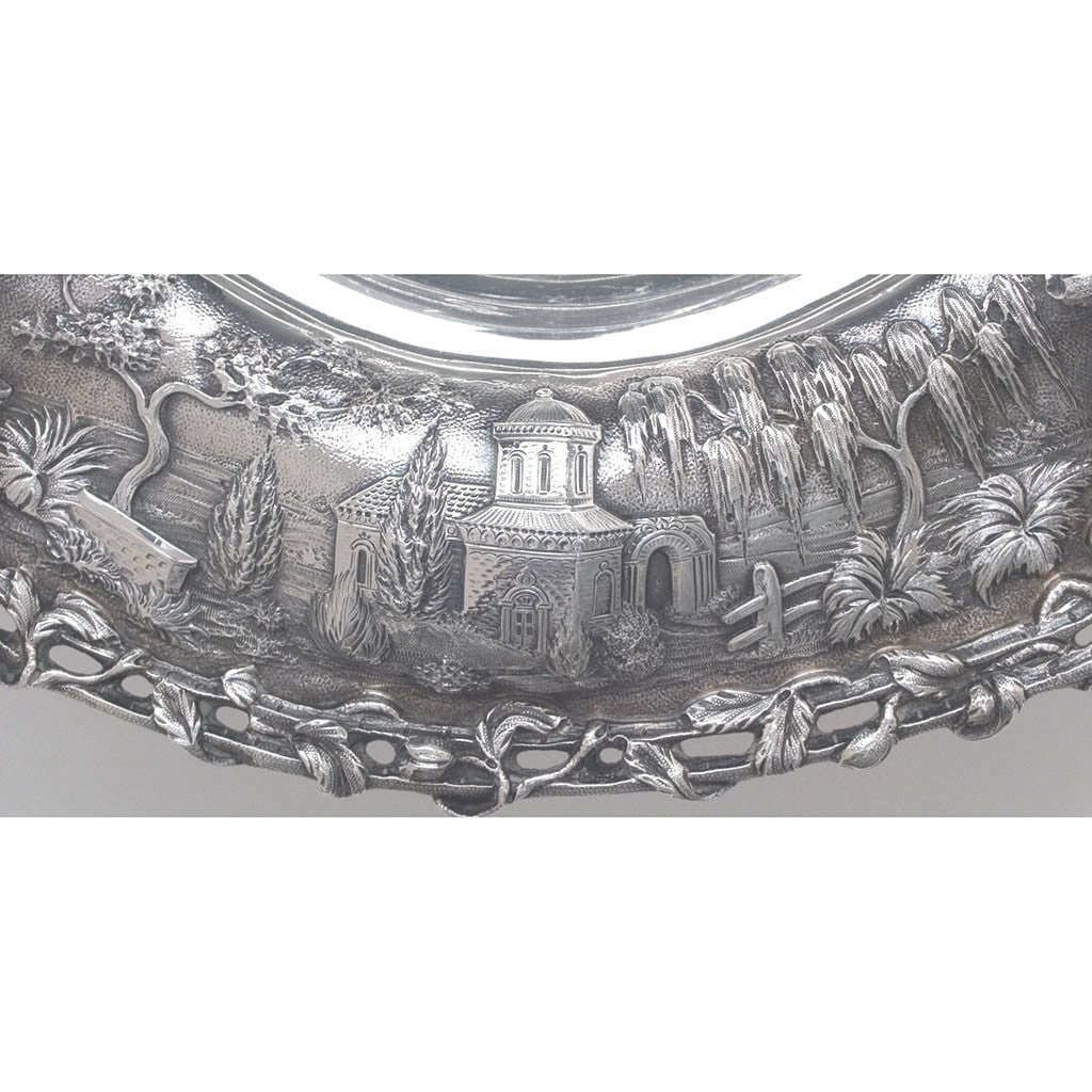 Landscape on S. Kirk &amp; Son Co &#39;Castle&#39; Pattern Antique Sterling Silver Centerpiece, Baltimore, MD, c. 1900 